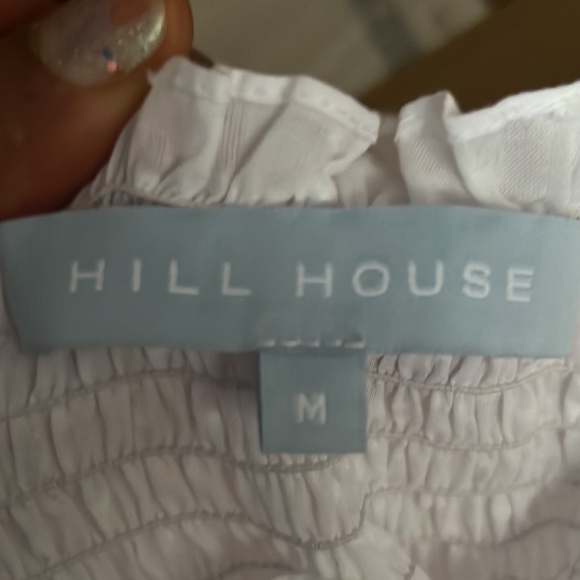 NWOT Hill House The Caroline Nap Dress White Swiss Dot Puff Short Sleeve Midi - Picture 11 of 16